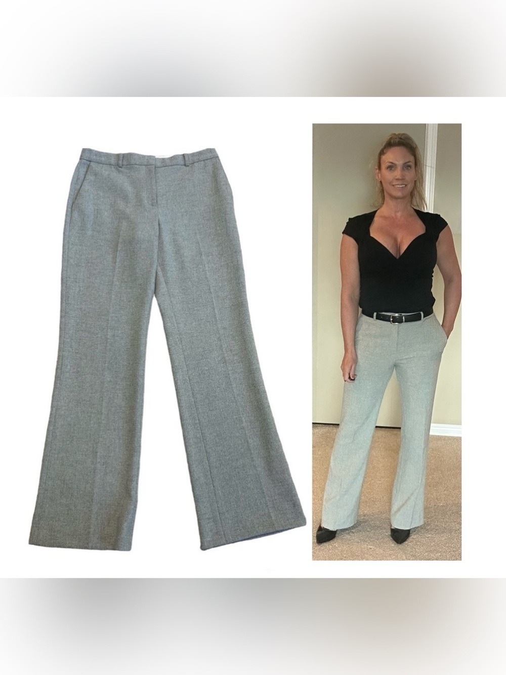 Anne Klein gray suit trouser pants Sz 6